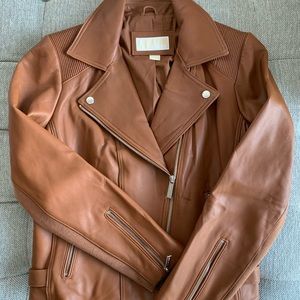 Michael Kors Brown Leather Jacket